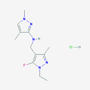 N-[(1-ethyl-5-fluoro-3-methylpyrazol-4-yl)methyl]-1,4-dimethylpyrazol-3-amine;hydrochloride