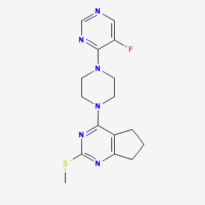 5-fluoro-4-{4-[2-(methylsulfanyl)-5H,6H,7H-cyclopenta[d]pyrimidin-4-yl]piperazin-1-yl}pyrimidine