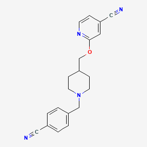 molecular formula C20H20N4O B12233242 2-({1-[(4-Cyanophenyl)methyl]piperidin-4-yl}methoxy)pyridine-4-carbonitrile 