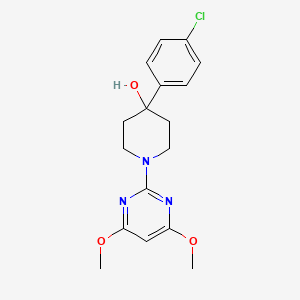 molecular formula C17H20ClN3O3 B12233261 4-(4-Chlorophenyl)-1-(4,6-dimethoxypyrimidin-2-yl)piperidin-4-ol 