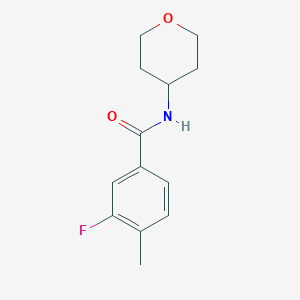 3-fluoro-4-methyl-N-(oxan-4-yl)benzamide