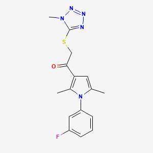1-[1-(3-Fluorophenyl)-2,5-dimethyl-3-pyrrolyl]-2-[(1-methyl-5-tetrazolyl)thio]ethanone