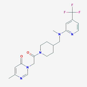 6-Methyl-3-{2-[4-({methyl[4-(trifluoromethyl)pyridin-2-yl]amino}methyl)piperidin-1-yl]-2-oxoethyl}-3,4-dihydropyrimidin-4-one