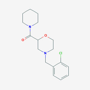 molecular formula C17H23ClN2O2 B12233306 4-[(2-Chlorophenyl)methyl]-2-(piperidine-1-carbonyl)morpholine 