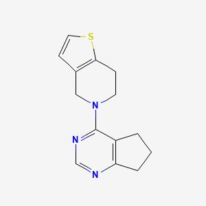 4-{4H,5H,6H,7H-thieno[3,2-c]pyridin-5-yl}-5H,6H,7H-cyclopenta[d]pyrimidine