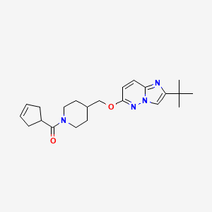 molecular formula C22H30N4O2 B12233340 4-[({2-Tert-butylimidazo[1,2-b]pyridazin-6-yl}oxy)methyl]-1-(cyclopent-3-ene-1-carbonyl)piperidine 