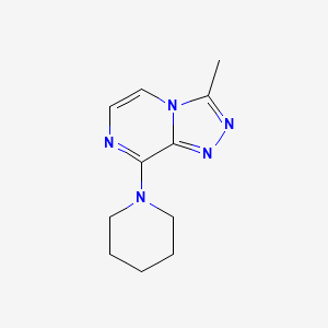 molecular formula C11H15N5 B12233352 1-{3-Methyl-[1,2,4]triazolo[4,3-a]pyrazin-8-yl}piperidine 