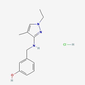 molecular formula C13H18ClN3O B12233357 3-[[(1-Ethyl-4-methylpyrazol-3-yl)amino]methyl]phenol;hydrochloride 