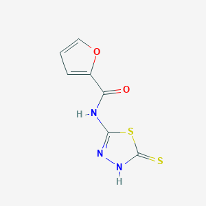 molecular formula C7H5N3O2S2 B1223337 N-(2-sulfanylidene-3H-1,3,4-thiadiazol-5-yl)-2-furancarboxamide CAS No. 392244-06-3
