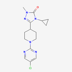 molecular formula C15H19ClN6O B12233375 3-[1-(5-chloropyrimidin-2-yl)piperidin-4-yl]-4-cyclopropyl-1-methyl-4,5-dihydro-1H-1,2,4-triazol-5-one 