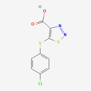 molecular formula C9H5ClN2O2S2 B1223338 5-[(4-Chlorophenyl)sulfanyl]-1,2,3-thiadiazole-4-carboxylic acid CAS No. 338760-78-4
