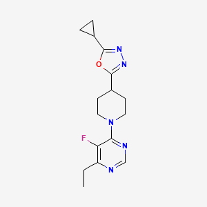 4-[4-(5-Cyclopropyl-1,3,4-oxadiazol-2-yl)piperidin-1-yl]-6-ethyl-5-fluoropyrimidine