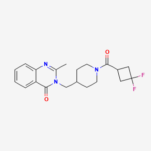 molecular formula C20H23F2N3O2 B12233420 3-{[1-(3,3-Difluorocyclobutanecarbonyl)piperidin-4-yl]methyl}-2-methyl-3,4-dihydroquinazolin-4-one 