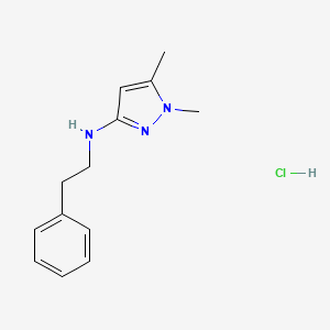 molecular formula C13H18ClN3 B12233421 1,5-dimethyl-N-(2-phenylethyl)pyrazol-3-amine;hydrochloride 