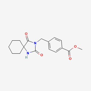 molecular formula C17H20N2O4 B1223345 4-[(2,4-Dioxo-1,3-diazaspiro[4.5]decan-3-yl)methyl]benzoic acid methyl ester 