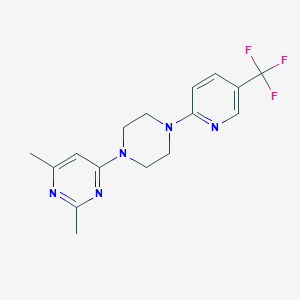 molecular formula C16H18F3N5 B12233491 2,4-Dimethyl-6-{4-[5-(trifluoromethyl)pyridin-2-yl]piperazin-1-yl}pyrimidine 