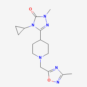 4-cyclopropyl-1-methyl-3-{1-[(3-methyl-1,2,4-oxadiazol-5-yl)methyl]piperidin-4-yl}-4,5-dihydro-1H-1,2,4-triazol-5-one