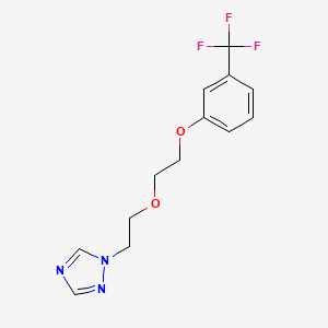 molecular formula C13H14F3N3O2 B1223352 1-[2-[2-[3-(Trifluoromethyl)phenoxy]ethoxy]ethyl]-1,2,4-triazole 