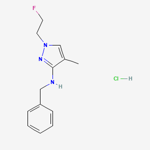 molecular formula C13H17ClFN3 B12233527 N-benzyl-1-(2-fluoroethyl)-4-methylpyrazol-3-amine;hydrochloride 