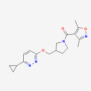 3-Cyclopropyl-6-{[1-(3,5-dimethyl-1,2-oxazole-4-carbonyl)pyrrolidin-3-yl]methoxy}pyridazine