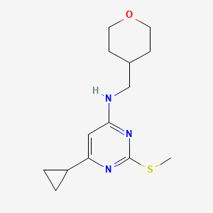 6-cyclopropyl-2-(methylsulfanyl)-N-[(oxan-4-yl)methyl]pyrimidin-4-amine