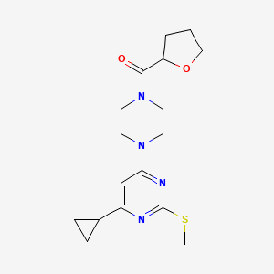 4-Cyclopropyl-2-(methylsulfanyl)-6-[4-(oxolane-2-carbonyl)piperazin-1-yl]pyrimidine