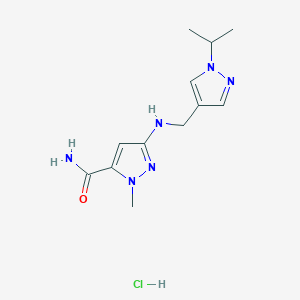 3-{[(1-isopropyl-1H-pyrazol-4-yl)methyl]amino}-1-methyl-1H-pyrazole-5-carboxamide