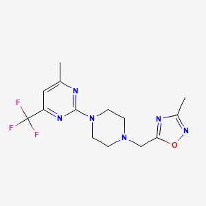 4-Methyl-2-{4-[(3-methyl-1,2,4-oxadiazol-5-yl)methyl]piperazin-1-yl}-6-(trifluoromethyl)pyrimidine