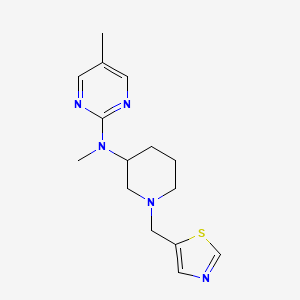 molecular formula C15H21N5S B12233593 N,5-dimethyl-N-{1-[(1,3-thiazol-5-yl)methyl]piperidin-3-yl}pyrimidin-2-amine 