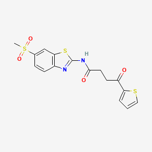 N-(6-methylsulfonyl-1,3-benzothiazol-2-yl)-4-oxo-4-thiophen-2-ylbutanamide