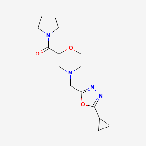 4-[(5-Cyclopropyl-1,3,4-oxadiazol-2-yl)methyl]-2-(pyrrolidine-1-carbonyl)morpholine