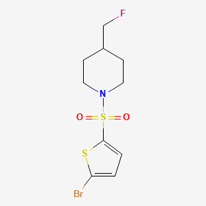 molecular formula C10H13BrFNO2S2 B12233623 1-[(5-Bromothiophen-2-yl)sulfonyl]-4-(fluoromethyl)piperidine 