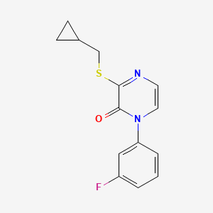 3-[(Cyclopropylmethyl)sulfanyl]-1-(3-fluorophenyl)-1,2-dihydropyrazin-2-one