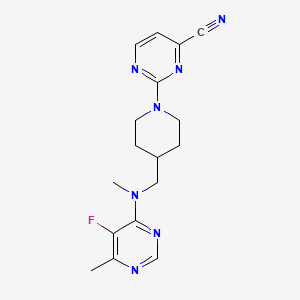 2-(4-{[(5-Fluoro-6-methylpyrimidin-4-yl)(methyl)amino]methyl}piperidin-1-yl)pyrimidine-4-carbonitrile