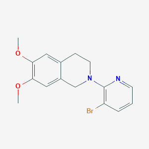 molecular formula C16H17BrN2O2 B12233668 2-(3-Bromopyridin-2-yl)-6,7-dimethoxy-1,2,3,4-tetrahydroisoquinoline 