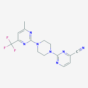 2-{4-[4-Methyl-6-(trifluoromethyl)pyrimidin-2-yl]piperazin-1-yl}pyrimidine-4-carbonitrile