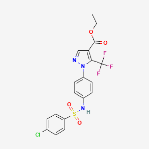 Ethyl 1-[4-(4-chlorobenzenesulfonamido)phenyl]-5-(trifluoromethyl)pyrazole-4-carboxylate