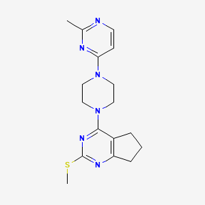 2-methyl-4-{4-[2-(methylsulfanyl)-5H,6H,7H-cyclopenta[d]pyrimidin-4-yl]piperazin-1-yl}pyrimidine