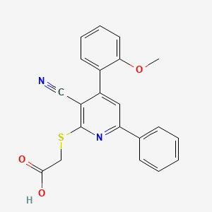 2-[[3-Cyano-4-(2-methoxyphenyl)-6-phenyl-2-pyridinyl]thio]acetic acid