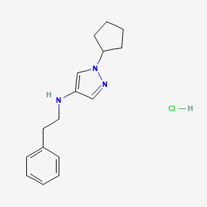 1-cyclopentyl-N-(2-phenylethyl)pyrazol-4-amine;hydrochloride