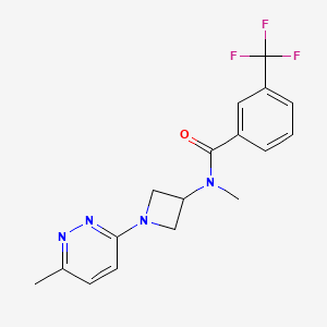 molecular formula C17H17F3N4O B12233782 N-methyl-N-[1-(6-methylpyridazin-3-yl)azetidin-3-yl]-3-(trifluoromethyl)benzamide 