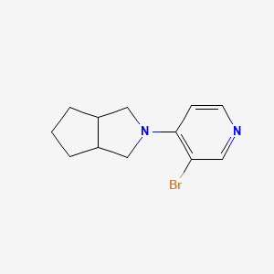 molecular formula C12H15BrN2 B12233785 3-Bromo-4-{octahydrocyclopenta[c]pyrrol-2-yl}pyridine 