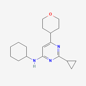 N-cyclohexyl-2-cyclopropyl-6-(oxan-4-yl)pyrimidin-4-amine