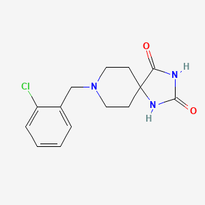 molecular formula C14H16ClN3O2 B12233852 8-[(2-Chlorophenyl)methyl]-1,3,8-triazaspiro[4.5]decane-2,4-dione 