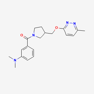 N,N-dimethyl-3-(3-{[(6-methylpyridazin-3-yl)oxy]methyl}pyrrolidine-1-carbonyl)aniline