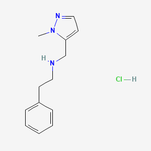 molecular formula C13H18ClN3 B12233884 N-[(2-methylpyrazol-3-yl)methyl]-2-phenylethanamine;hydrochloride 