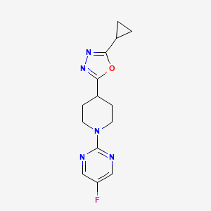 2-[4-(5-Cyclopropyl-1,3,4-oxadiazol-2-yl)piperidin-1-yl]-5-fluoropyrimidine