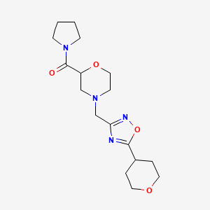 4-{[5-(Oxan-4-yl)-1,2,4-oxadiazol-3-yl]methyl}-2-(pyrrolidine-1-carbonyl)morpholine