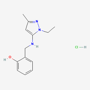 molecular formula C13H18ClN3O B12233926 2-[[(2-Ethyl-5-methylpyrazol-3-yl)amino]methyl]phenol;hydrochloride 