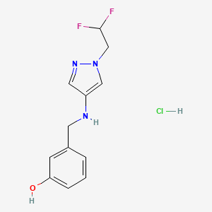 3-[[[1-(2,2-Difluoroethyl)pyrazol-4-yl]amino]methyl]phenol;hydrochloride